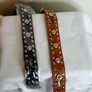 Unbranded lot of 2 belts brown & black 41" long